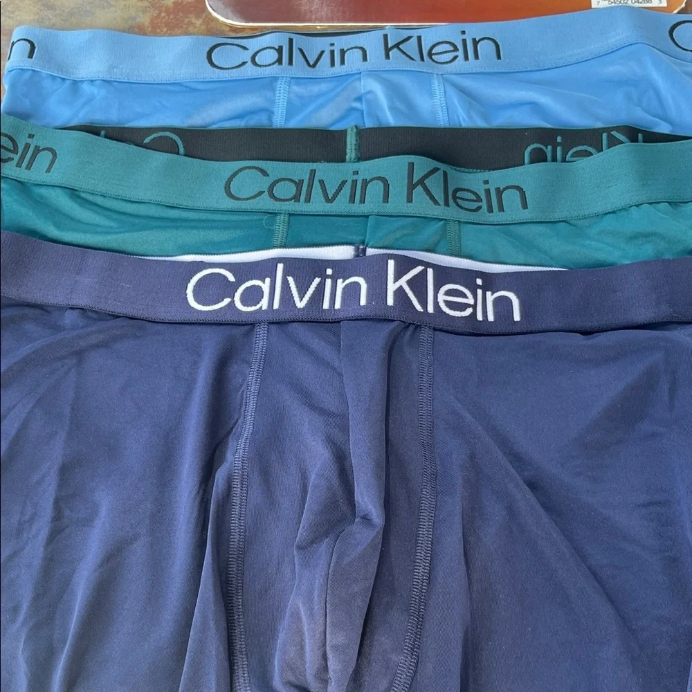Calvin Klein Black Microfiber Boxer Briefs - 3 Pack opened packaging. NWT